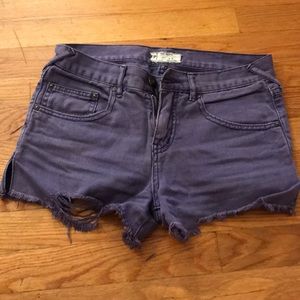Size 26 High Waisted Purple Denim Shorts